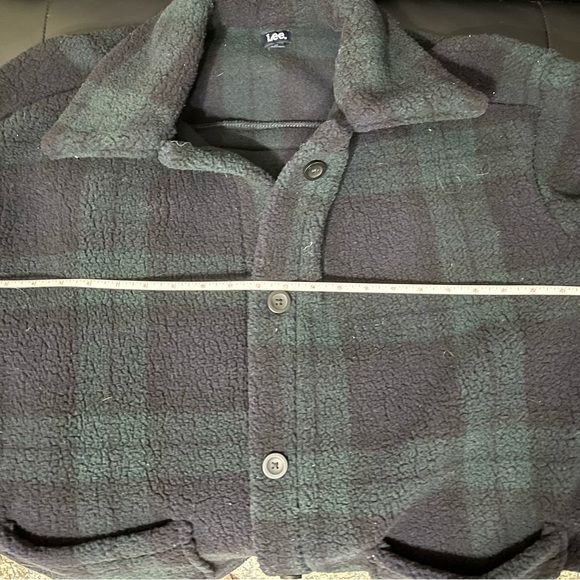Lee Fleece Jacket Navy and Green Plaid - Picture 5 of 5